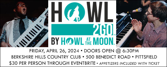 Howl 2 Go by Howl at the Moon logo and two singers are at pianos